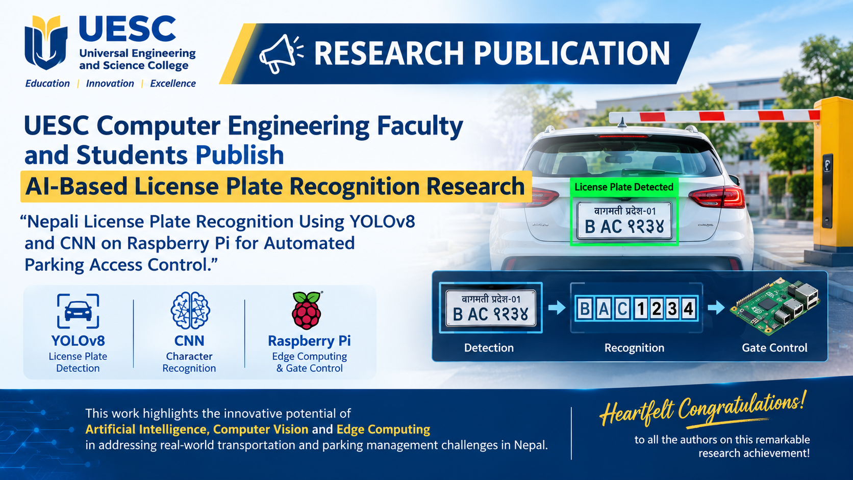 UESC Research Publication: Computer Engineering Faculty and Students Publish AI-Based License Plate Recognition Research